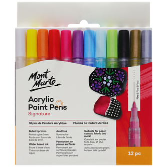 Mont Marte sada akrylových popisovačů, hrot 1mm, č.0129, 12ks, PP obal