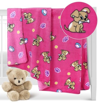 ELLA dětská přikrývka - Štěňátko růžová - 100x150 cm