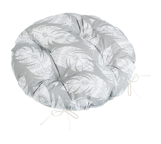 Sedák Adéla prošívaný kulatý - Pírka šedá, bílá - průměr 40 cm