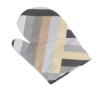 Kuchyňská chňapka - Pruhy šedá, béžová - 28x18 cm