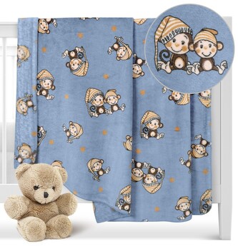 ELLA dětská přikrývka - Opička modrá - 100x150 cm