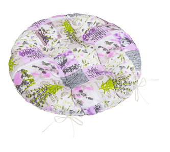 Sedák Adéla prošívaný kulatý - Patchwork lila - průměr 40 cm