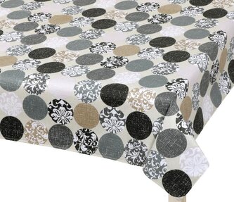 Ubrus  BERTA - Koule šedá, bílá, béžová - 100x100 cm