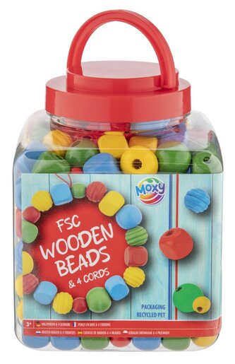 Dřevěné korálky základní barvy 400G