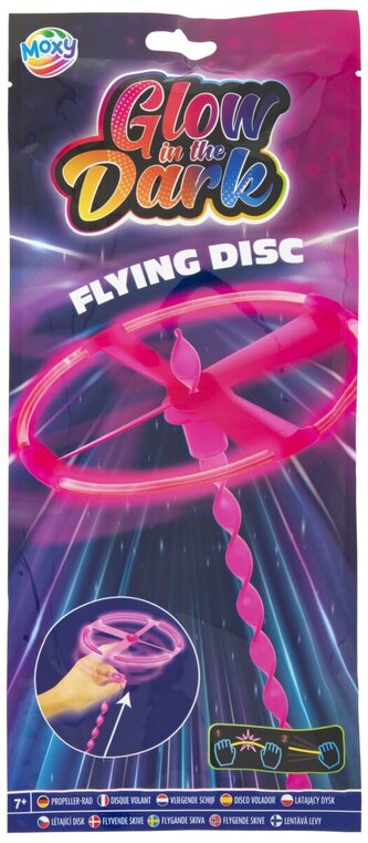 Létací disk svítící ve tmě  - růžový Létací disk svítící ve tmě  - růžový