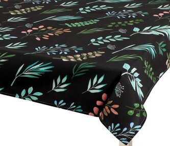 Ubrus ADÉLA - Lístky na černé - 120x140 cm