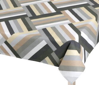 Ubrus ADÉLA - Pruhy šedá, béžová - 120x140 cm