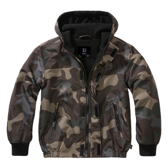 Bunda dětská Brandit Kids Windbreaker Frontzip - darkcamo, 146/152
