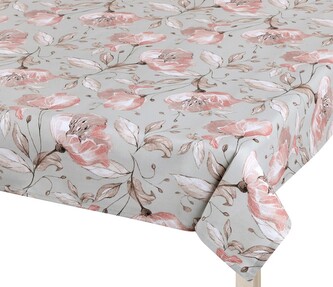 Ubrus ADÉLA - Lilie losos, šedá - 120x140 cm