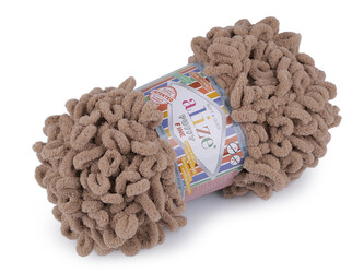 Pletací příze Alize Puffy Fine 100 g - 1 ks - 16 (329/731230) hnědá světlá