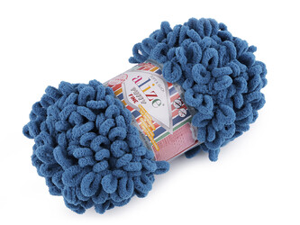 Pletací příze Alize Puffy Fine 100 g - 1 ks - 10 (637) modrá jeans