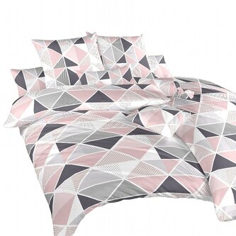 Dadka Povlečení bavlna Pyramidy pudrové 140x240, 70x90 cm