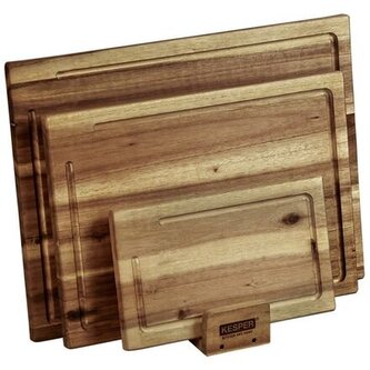 Prkénka na krájení včetně stojanu 3 ks, akáciové dřevo KESPER 28130