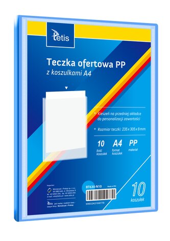 Teczka ofertowa PP 10 koszulek. A4 niebieska