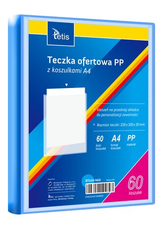 Teczka ofertowa PP 60 koszulek. A4 niebieska