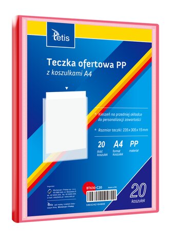 Teczka ofertowa PP 20 koszulek. A4 czerwona