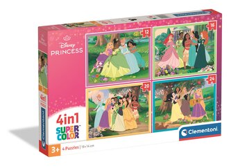 Puzzle 4 w 1 Super kolor. Disney Princess