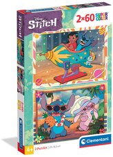 Puzzle 2 x 60 elementów. Super kolor. Stitch