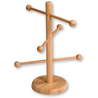 Stojan na preclíky a uzeniny, 37 cm, 6 ramen, bambus KESPER 58615
