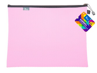 Koperta z suwakiem metalowym. B4 różowa