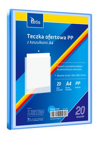 Teczka ofertowa PP 20 koszulek. A4 niebieska
