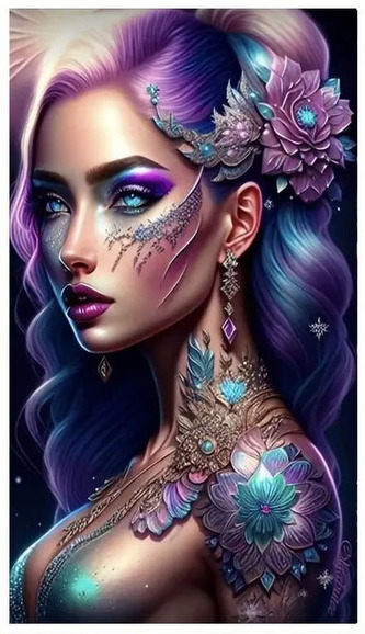 Diamantové malování Magická dívka 30 x 40 cm