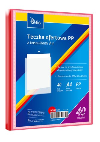 Teczka ofertowa PP 40 koszulek. A4 czerwona