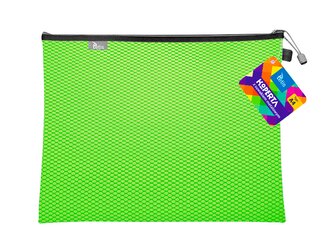 Koperta z suwakiem metalowym. A4 zielona