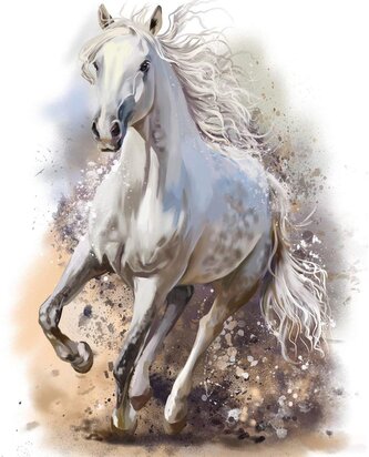 Diamantové malování Kůň v běhu a třpytu 30 x 40 cm