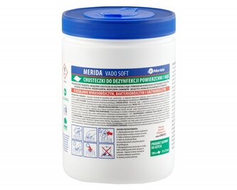 Vlhčené dezinfekční ubrousky VADO SOFT na ruce a povrchy - tuba Merida