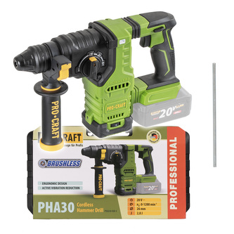 Kladivo vrtací aku Procraft PHA30bb (bez baterie a nabíječky v kufru) | PHA30-bb-с