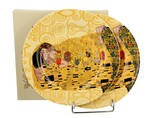 Komplet 2 talerze deserowe THE KISS ECRU inspired by Klimt