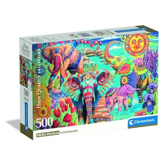 Puzzle 500 elementów. Compact Elephants' Carnival