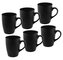 HIT Sada hrnků na kávu i čaj porcelán 6 ks 340 ml černá HT-24304413