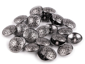 Kovový knoflík filigrán velikost 34", 36" - 25 ks - 9 (36") nikl antik