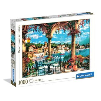 Puzzle 1000 elementów. HQ  Balcony view of Lake Como