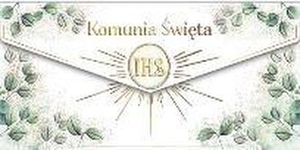 Koperta Komunia. Kielich z eukaliptusem