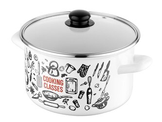 HRNEC SMALTOVANÝ S POKLIČKOU 22 CM 5,3L KITCHEN WHITE