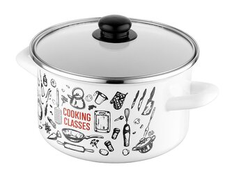 HRNEC SMALTOVANÝ S POKLIČKOU 20 CM 4,1L KITCHEN WHITE