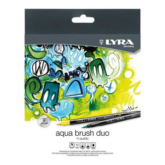 Sada oboustranných štětečkových fixů Aquabrush Lyra 12ks