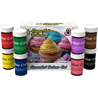 Gelové barvy, set 8ks - Sugarflair