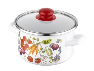 HRNEC SMALTOVANÝ S POKLIČKOU 16 CM 2,1L VEGETABLES