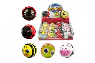Míček skákací zvířátko guma 6cm 4 druhy
