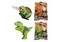 Dinosaurus pistole plast 13x16cm vypouštějící páru na baterie se světlem, zvukem 2 barvy v krabičce