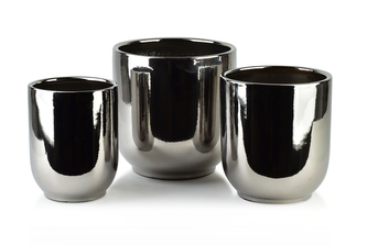 NEVA SILVER KOMPLET 3 DONICZEK28,5xh29cm/23,5xh27cm/19xh24,5cm