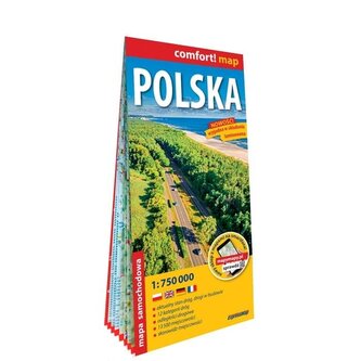 Polska laminowana mapa samochodowa 1:750 000 Polska laminowana mapa samochodowa 1:750 000