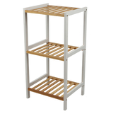 DOCHTMANN Regál policový 3 patra 35x30x70 cm, bílý, bambus