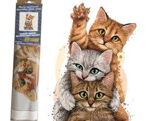 Diamantové malování - Tři kočky 30 x 40 cm
