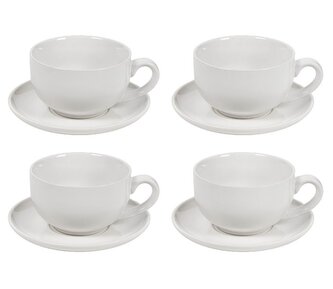 HIT Sada hrnků na cappuccino s podšálky 8 ks 250 ml HT-24302605