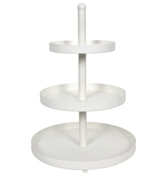HIT Etažér třípatrový nerez 35 cm bílá HT-24500449